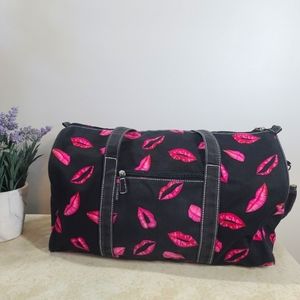 Black and Pink Argyle Pattern Gym Bag Black and Pink Argyle Pattern Gym Bag